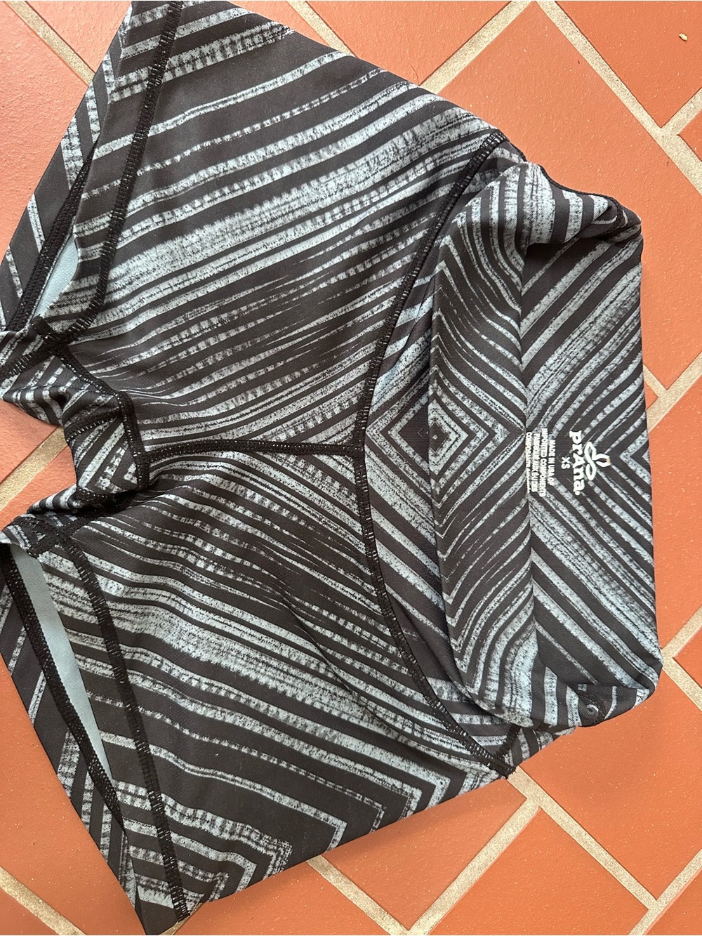 Prana Black and Gray Striped Athletic Shorts